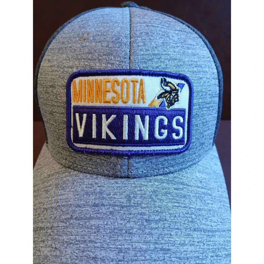 Minnesota Vikings NFL Team Apparel Snapback‎ Hat Grey Heathered Adjustable Cap